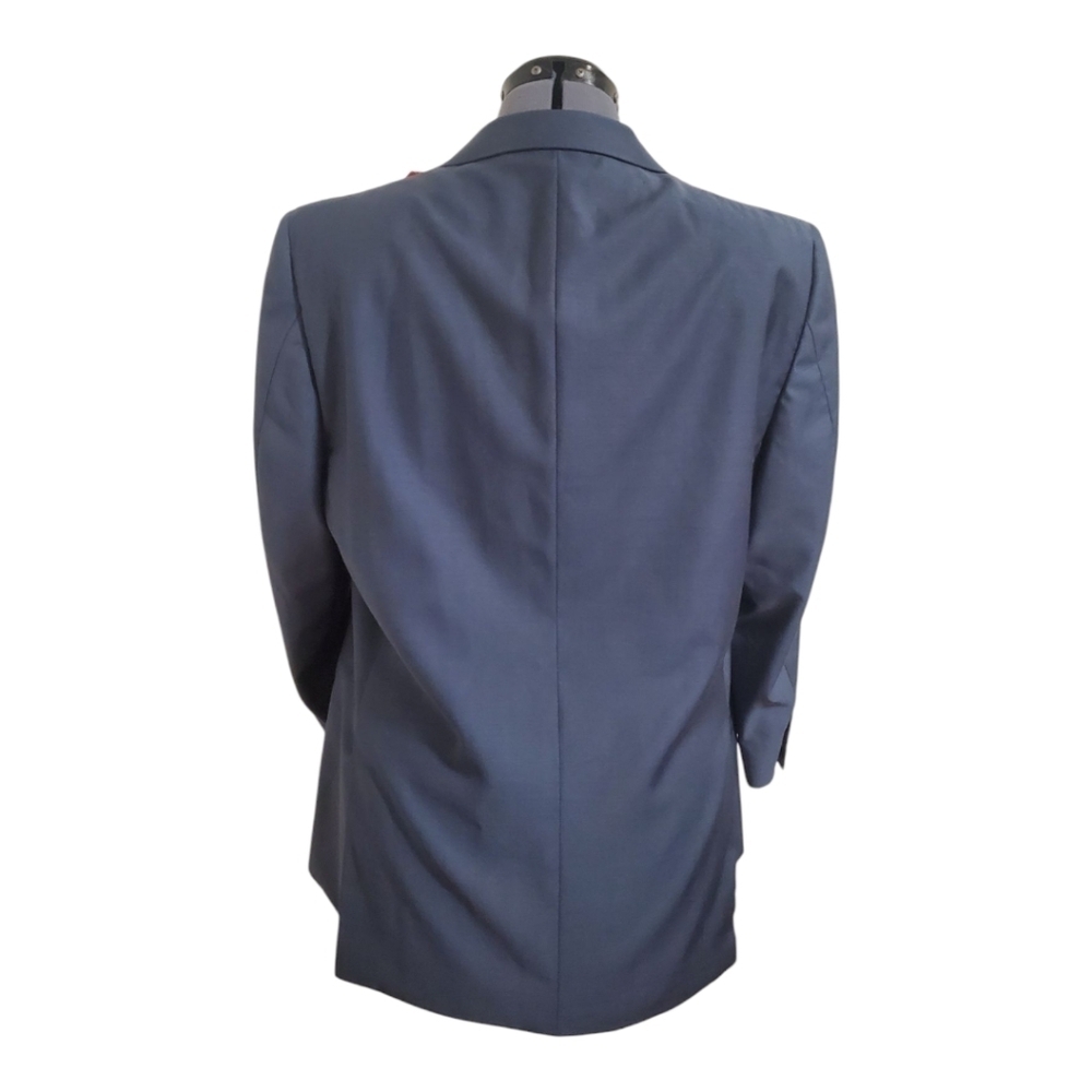 Bluelapel Mens Blazer Blue/Gray Single Breasted Business Office Career 42R - Picture 2 of 11
